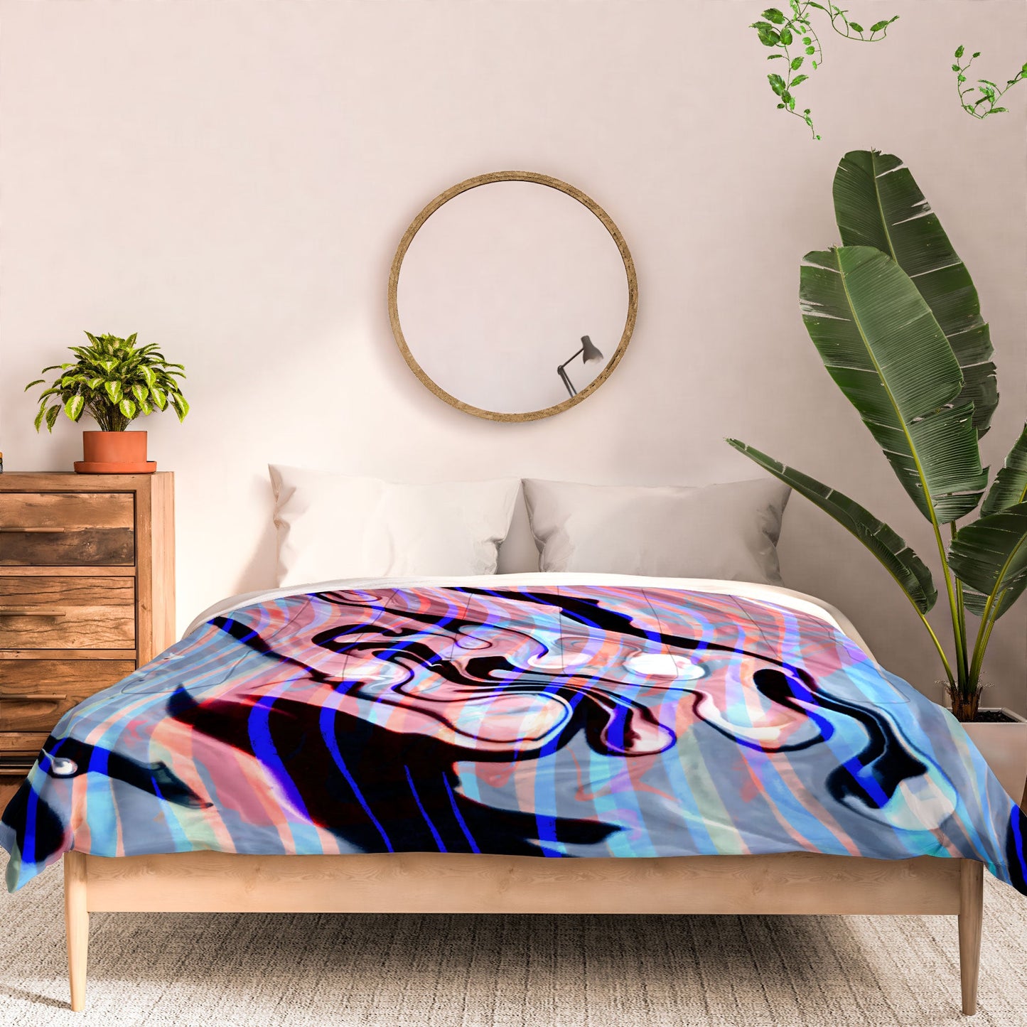 83 Oranges Focus Abstract Marble Texture Comforter