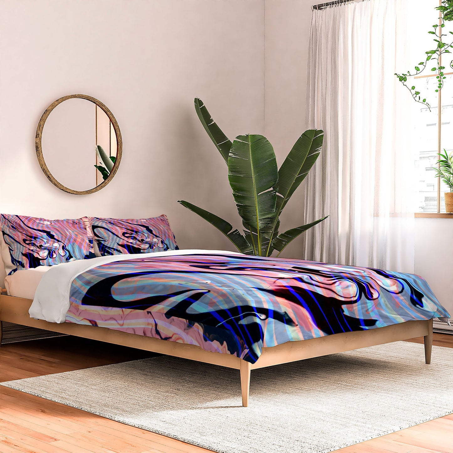 83 Oranges Focus Abstract Marble Texture Comforter