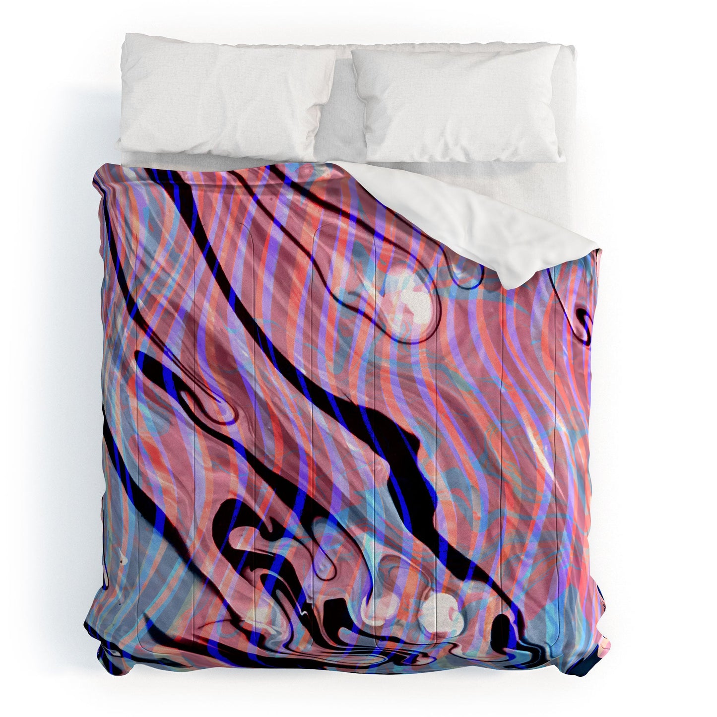 83 Oranges Focus Abstract Marble Texture Comforter