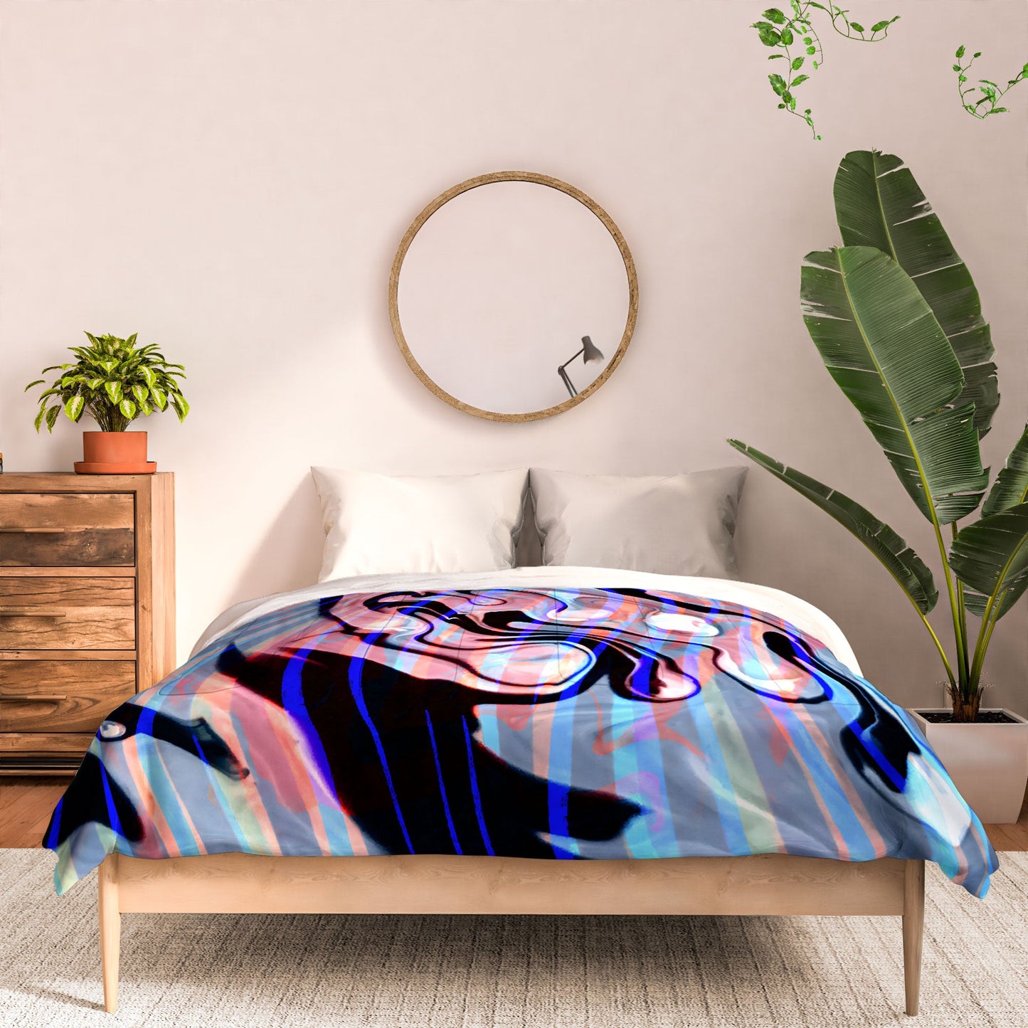 83 Oranges Focus Abstract Marble Texture Comforter