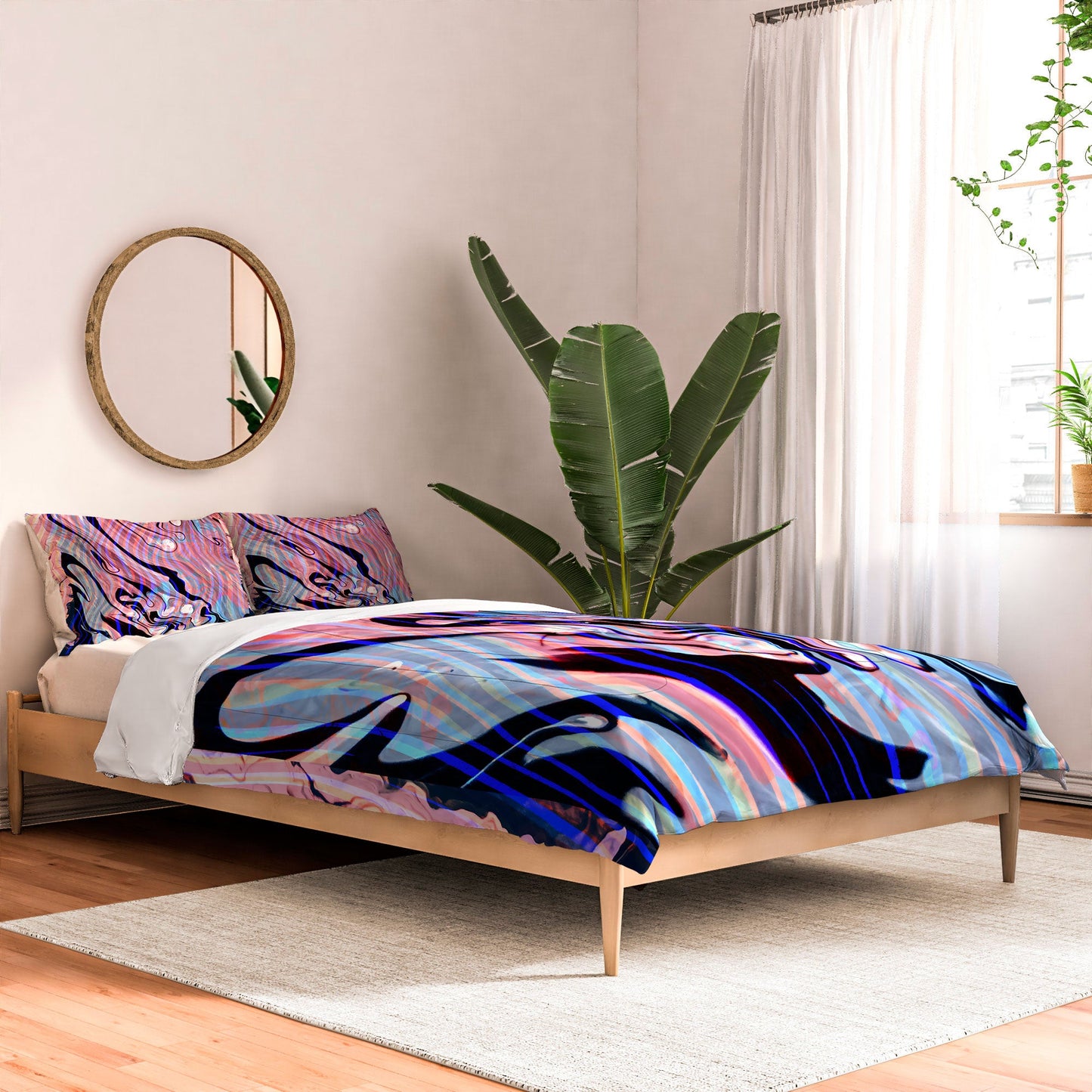 83 Oranges Focus Abstract Marble Texture Comforter