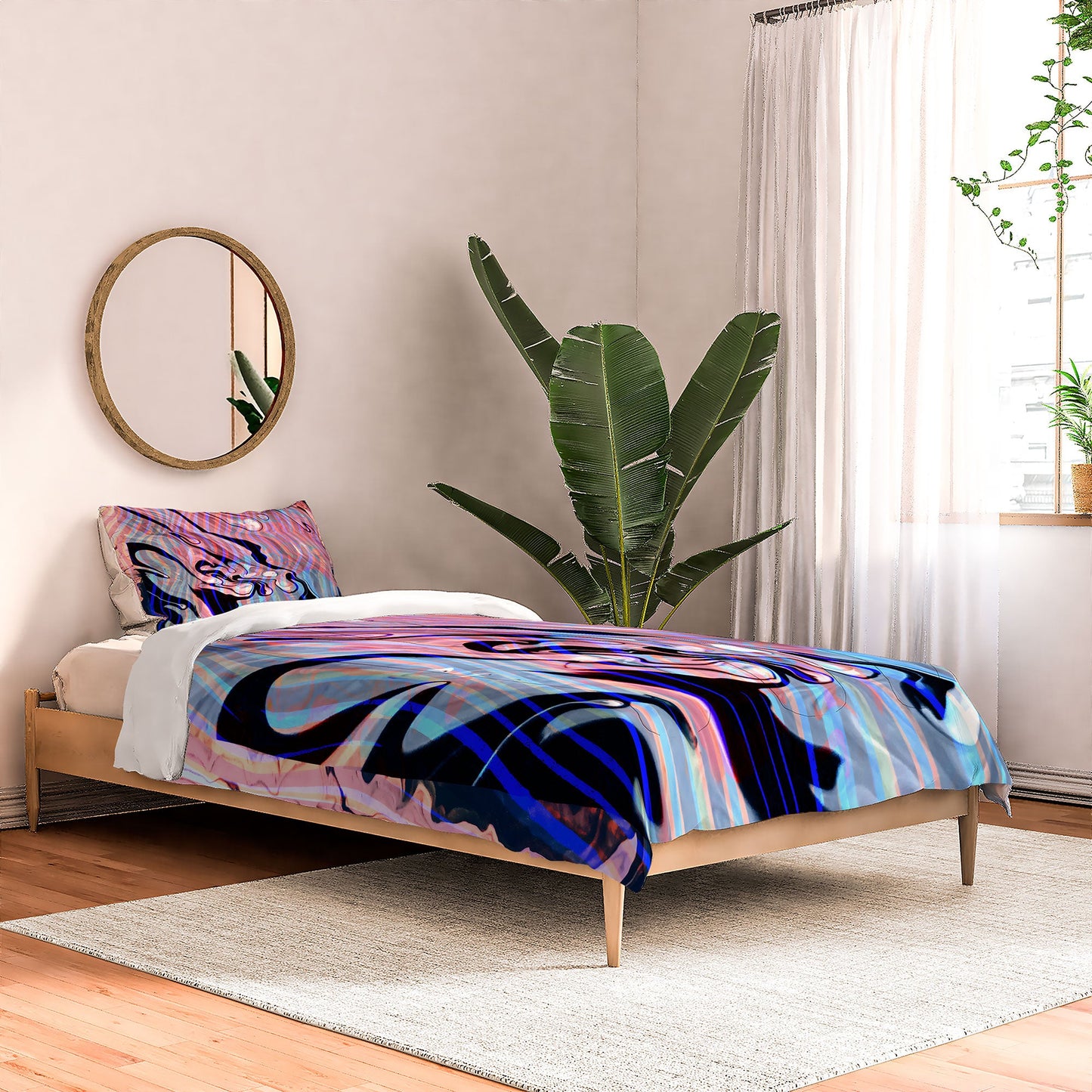 83 Oranges Focus Abstract Marble Texture Comforter