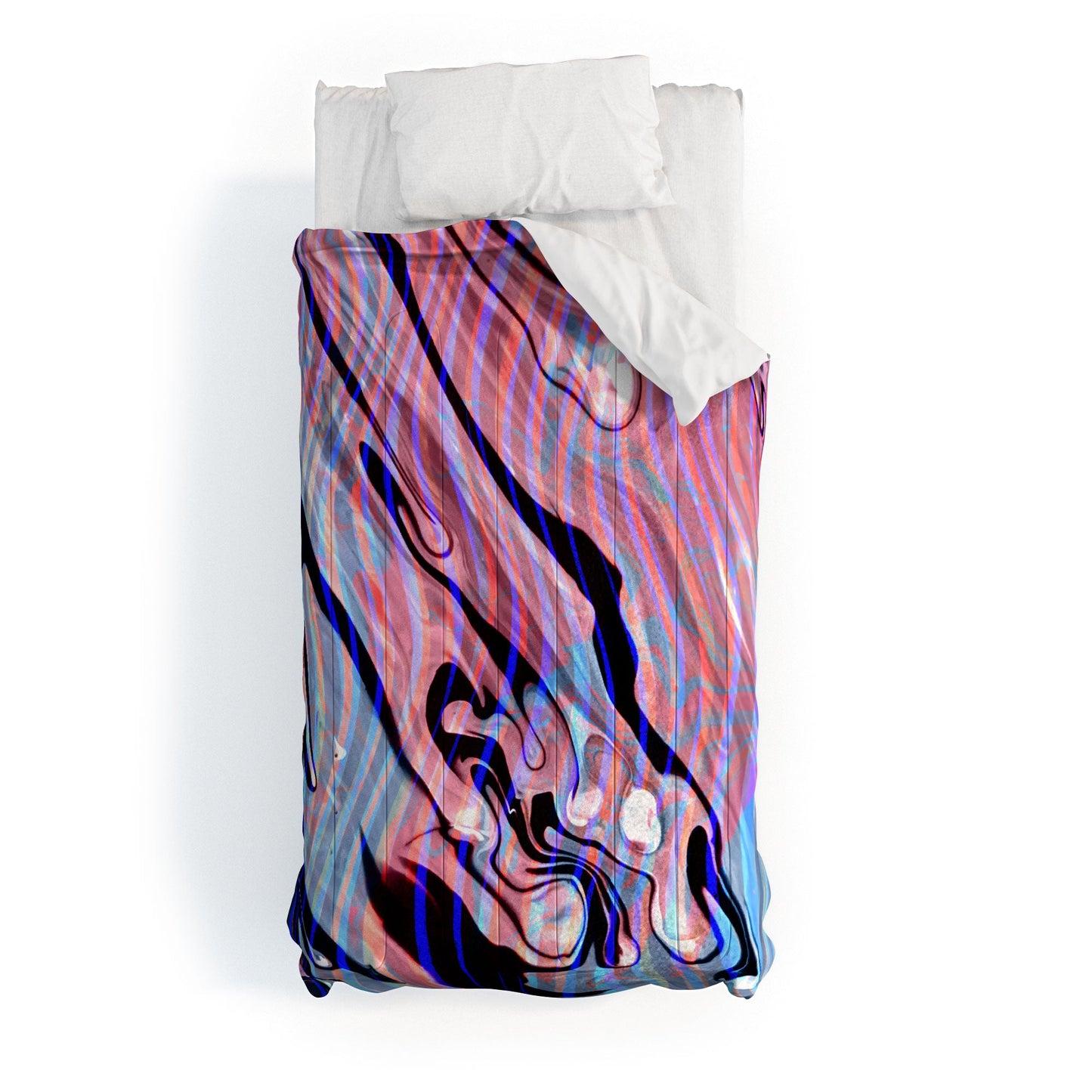 83 Oranges Focus Abstract Marble Texture Comforter