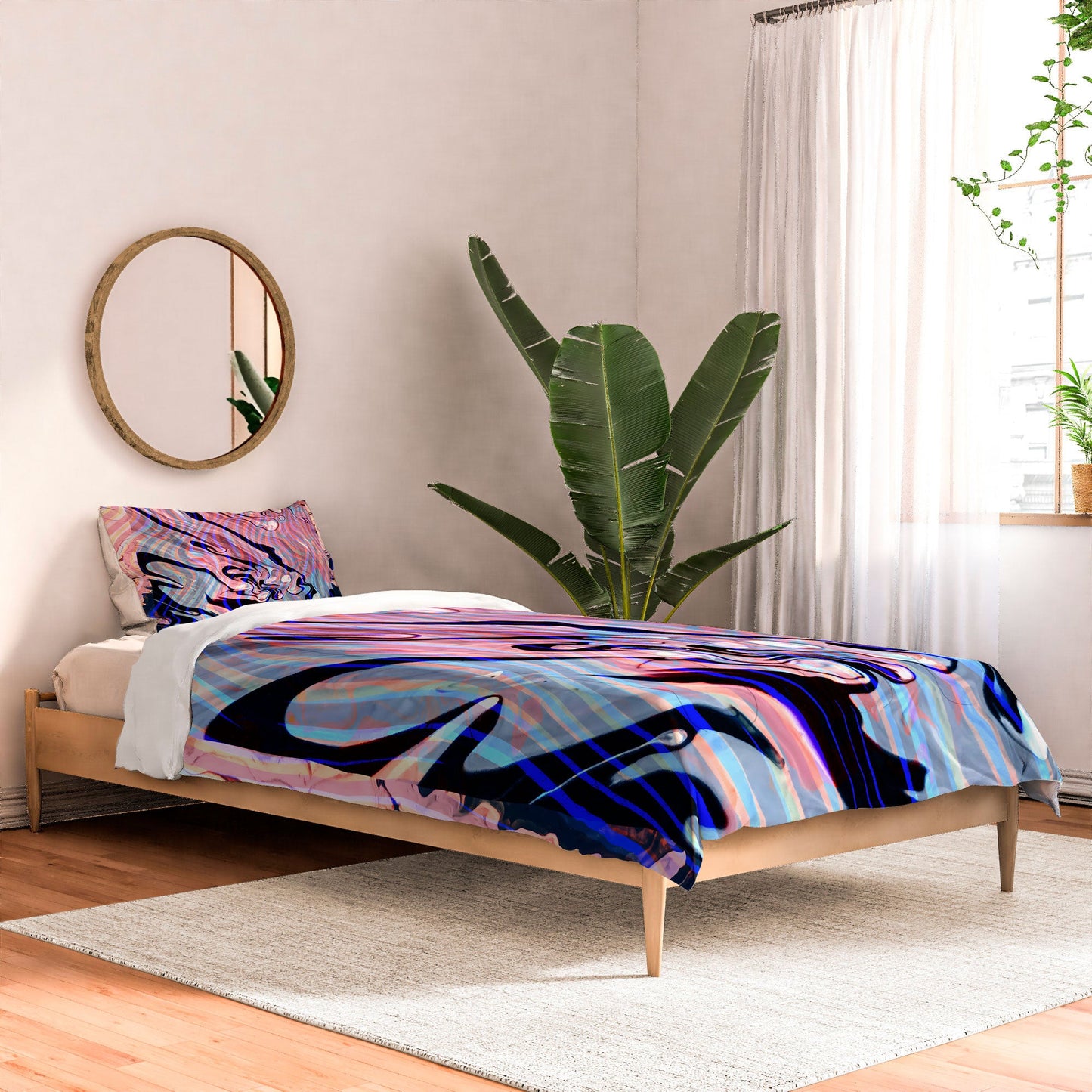 83 Oranges Focus Abstract Marble Texture Comforter