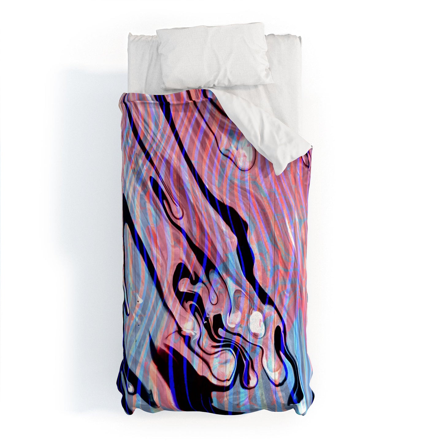 83 Oranges Focus Abstract Marble Texture Comforter