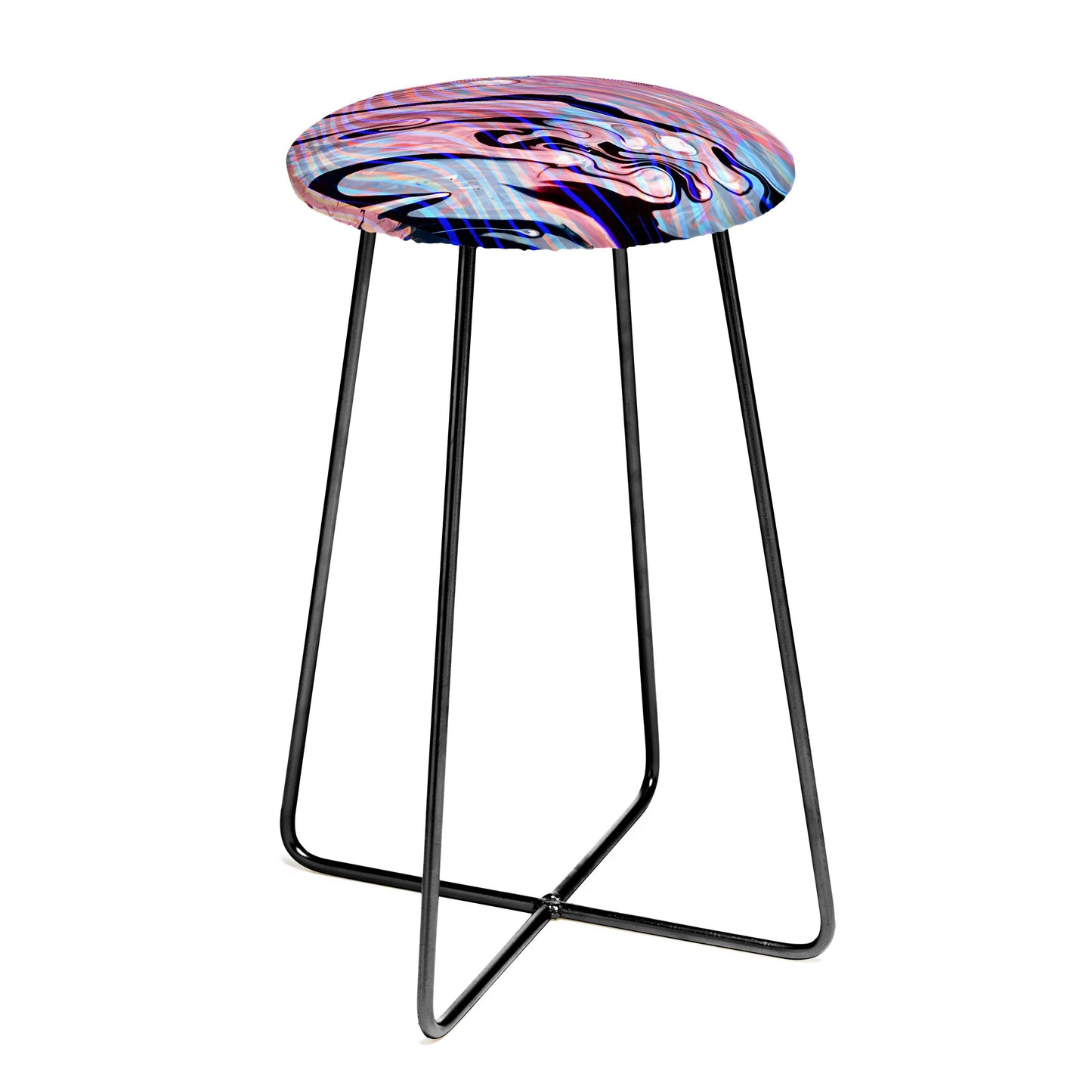 83 Oranges Focus Abstract Marble Texture Counter Stool