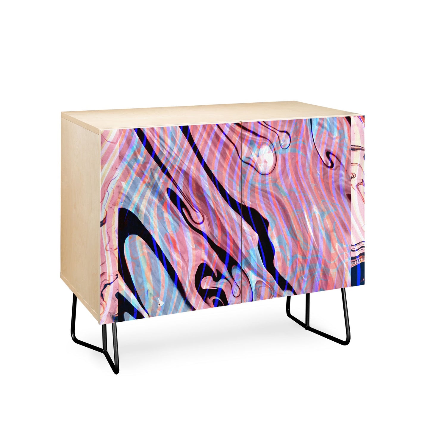 83 Oranges Focus Abstract Marble Texture Credenza