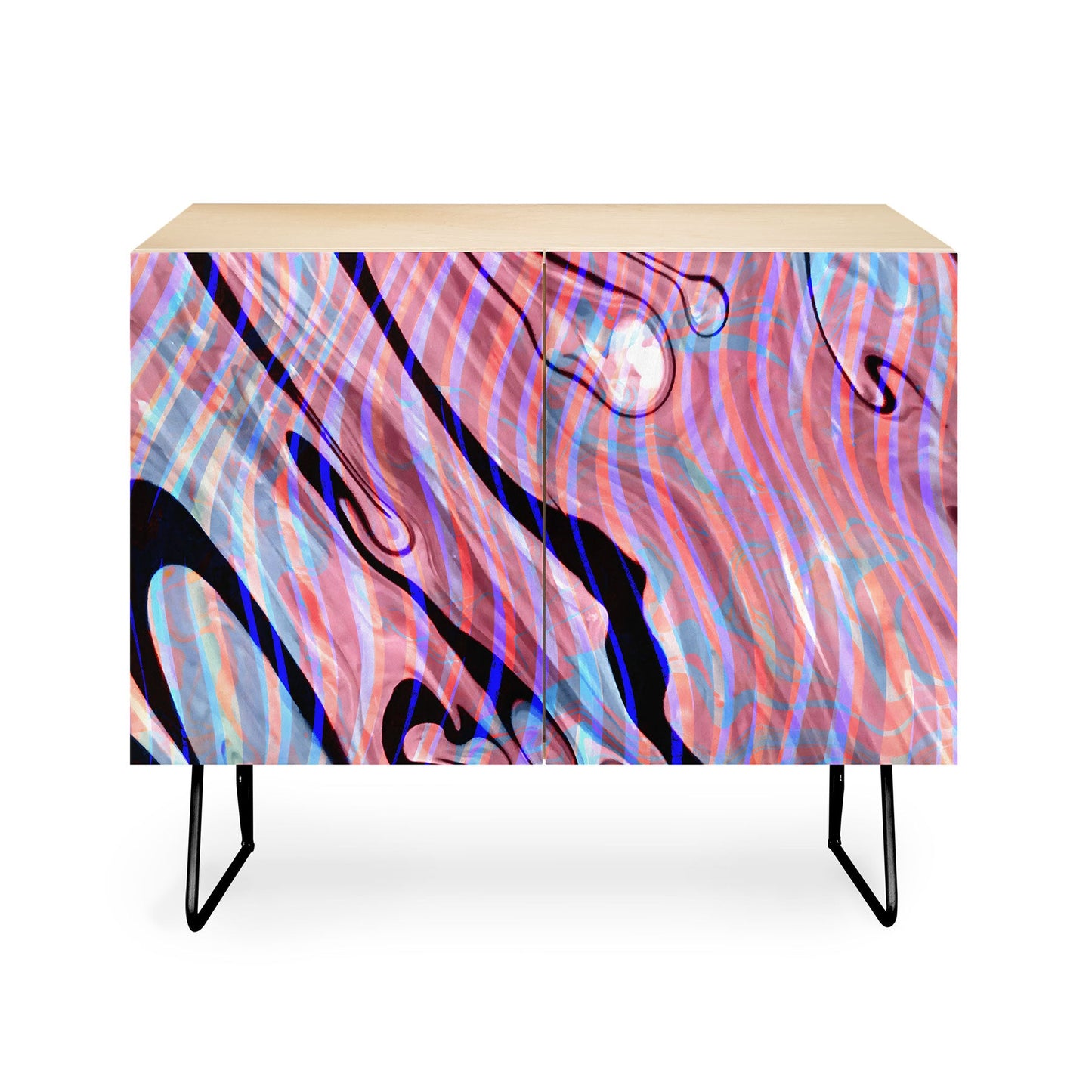 83 Oranges Focus Abstract Marble Texture Credenza
