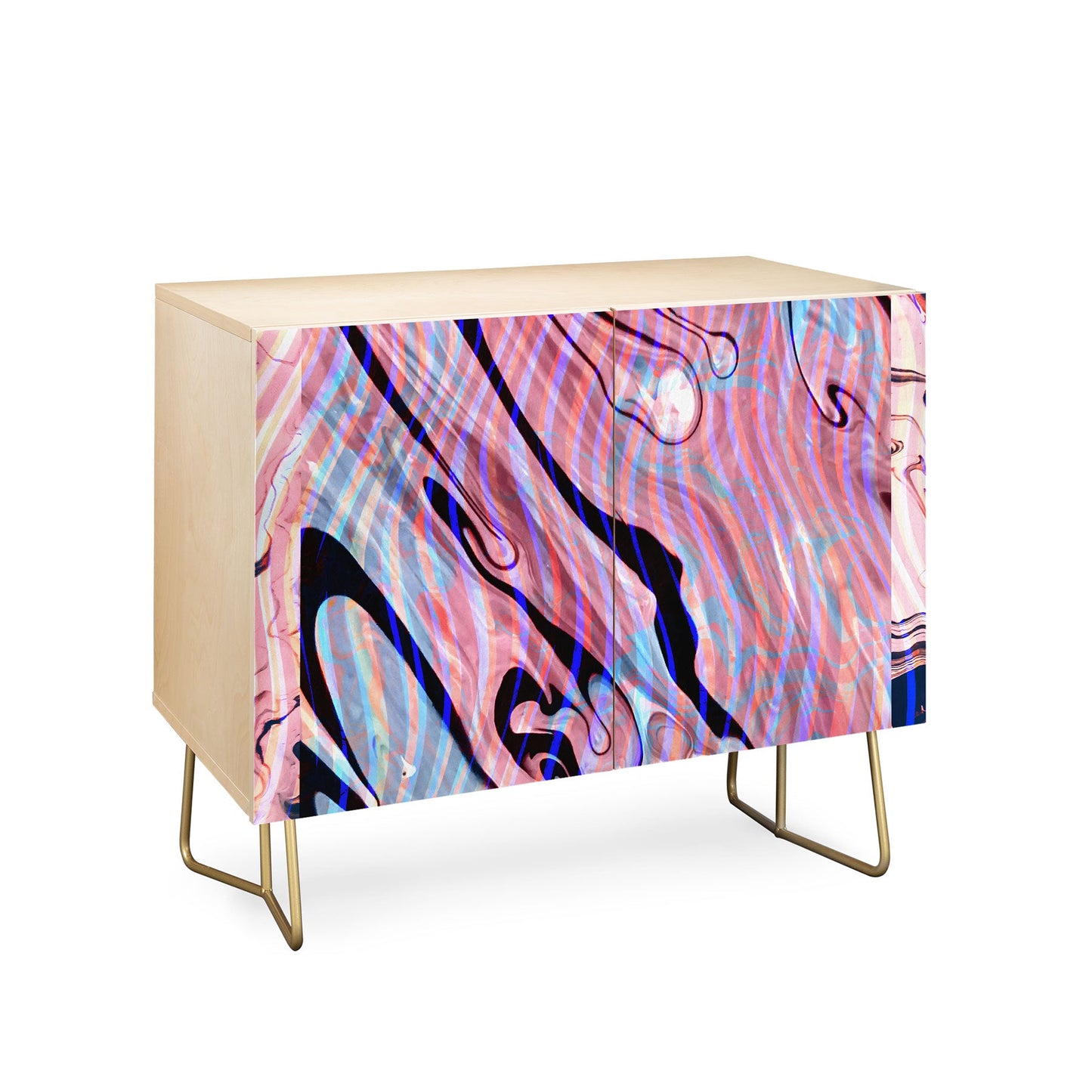 83 Oranges Focus Abstract Marble Texture Credenza