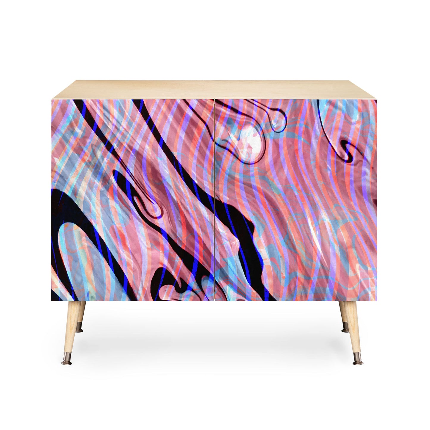 83 Oranges Focus Abstract Marble Texture Credenza