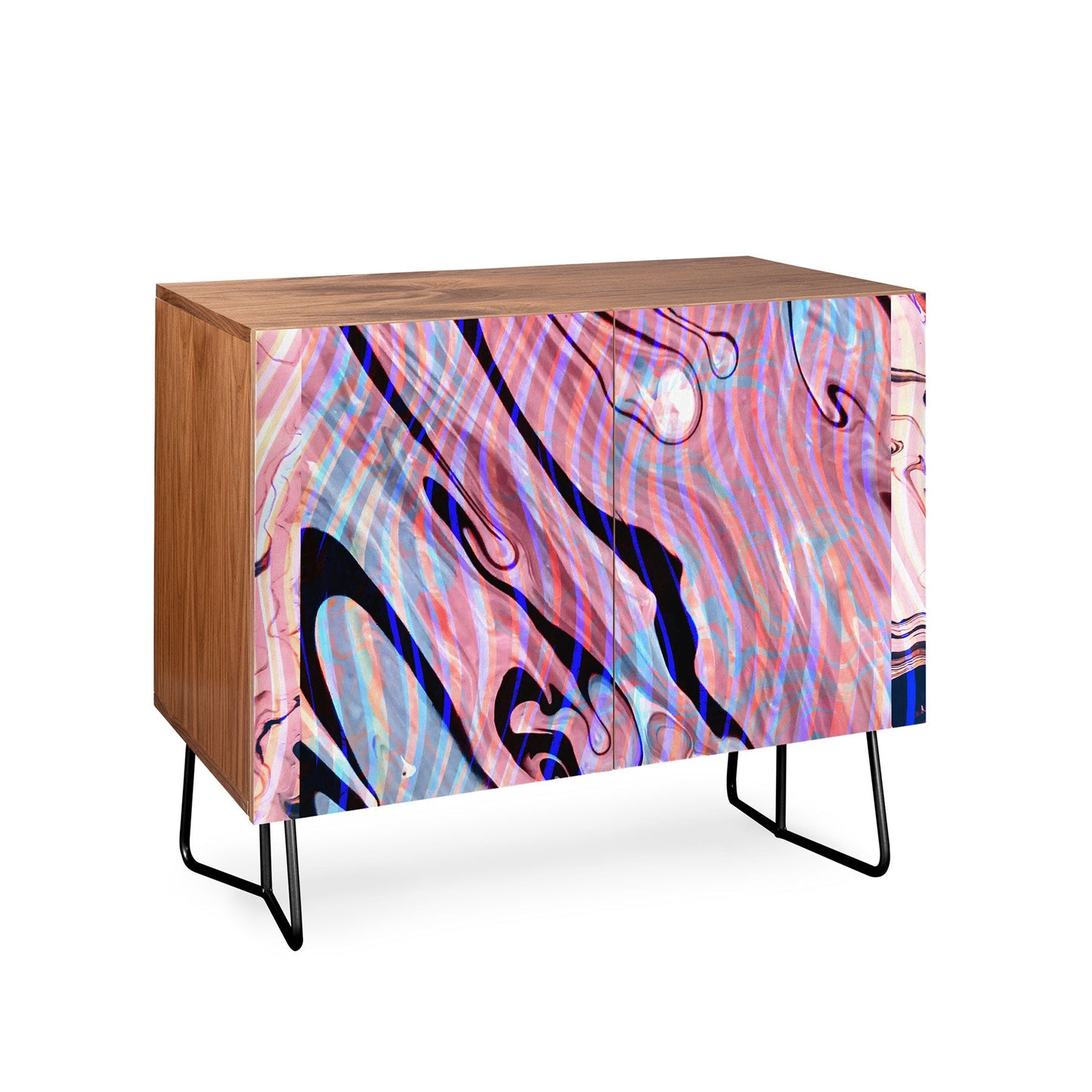 83 Oranges Focus Abstract Marble Texture Credenza