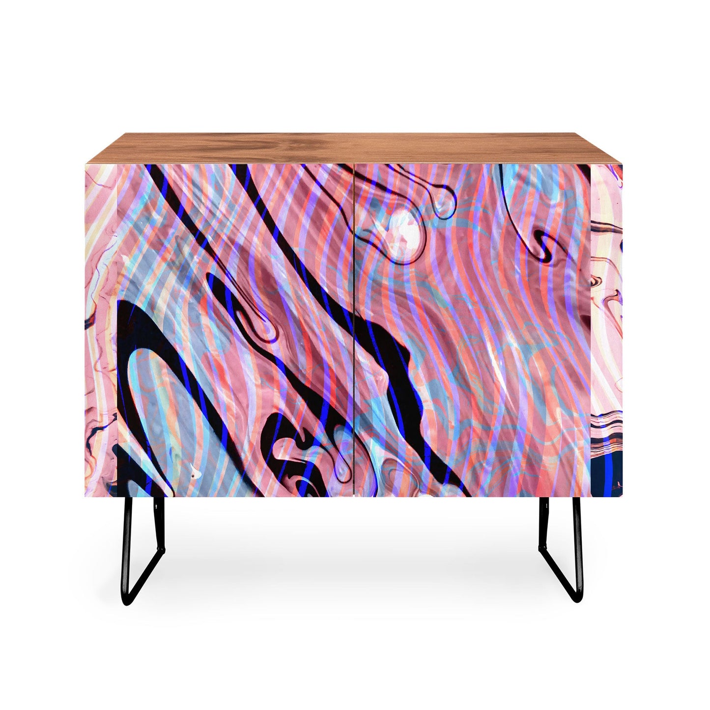 83 Oranges Focus Abstract Marble Texture Credenza