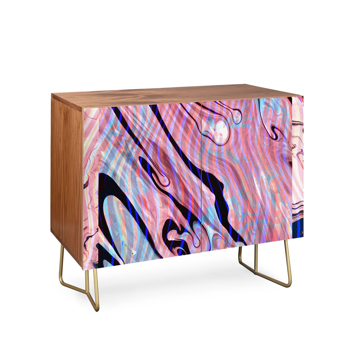 83 Oranges Focus Abstract Marble Texture Credenza