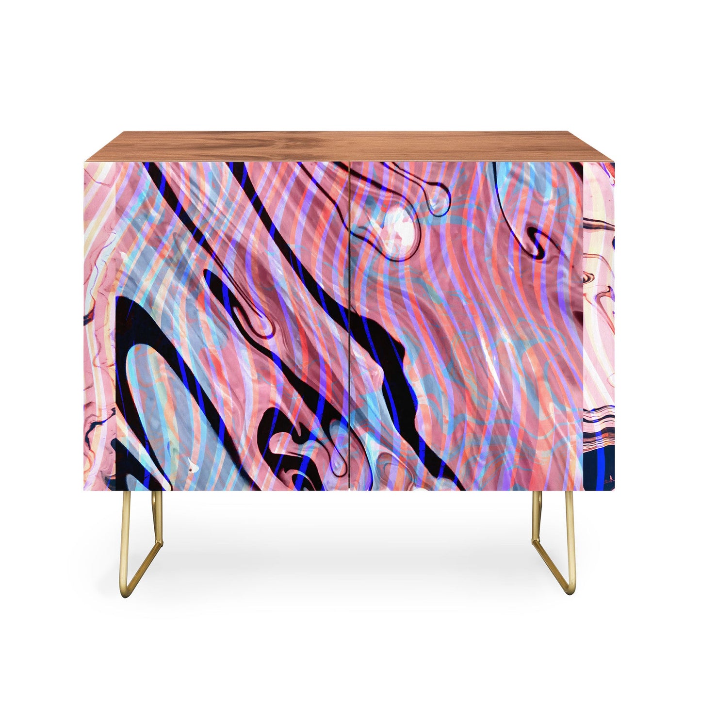 83 Oranges Focus Abstract Marble Texture Credenza