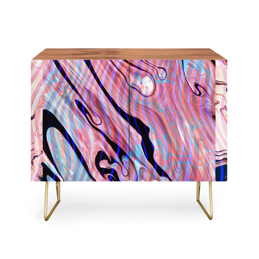 83 Oranges Focus Abstract Marble Texture Credenza