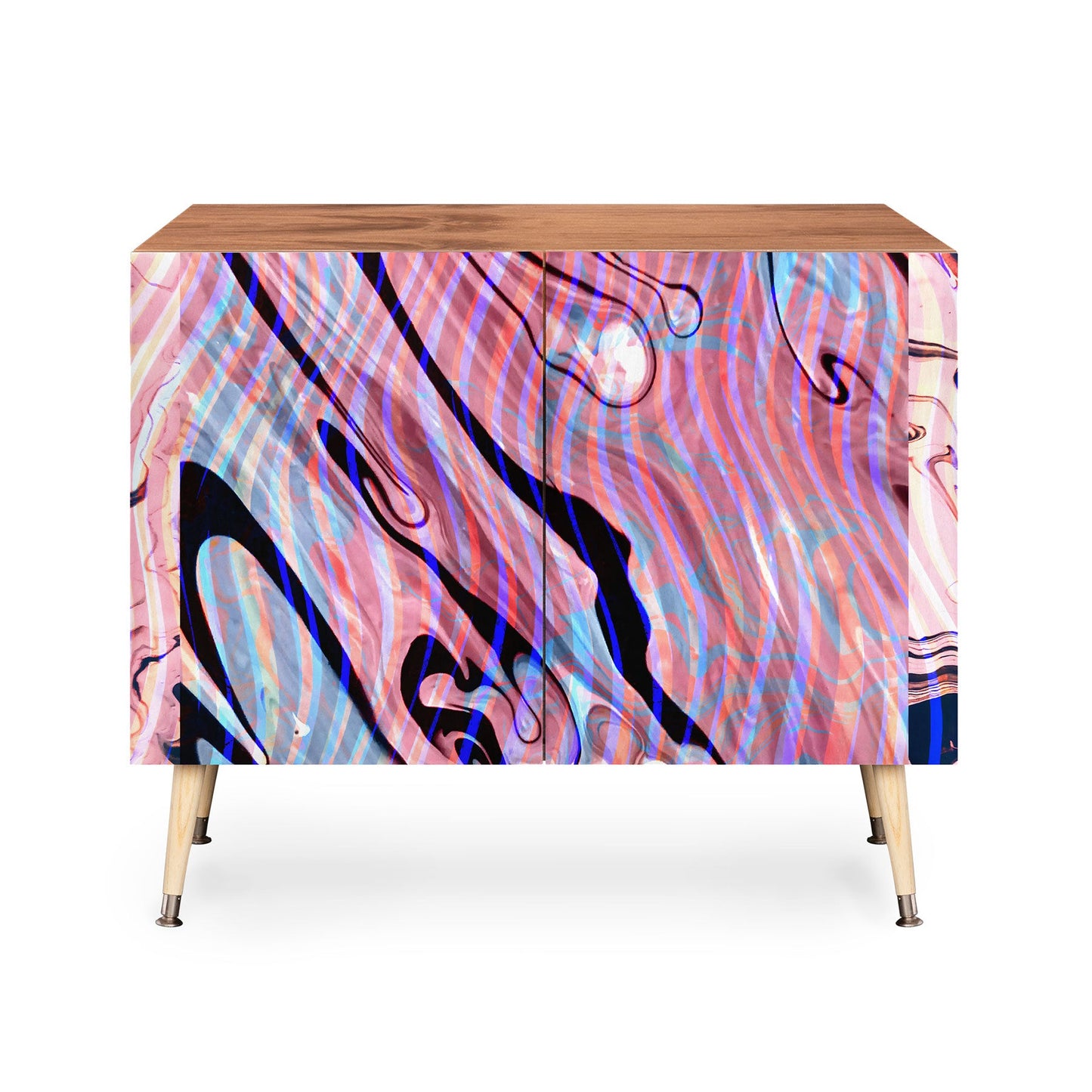 83 Oranges Focus Abstract Marble Texture Credenza