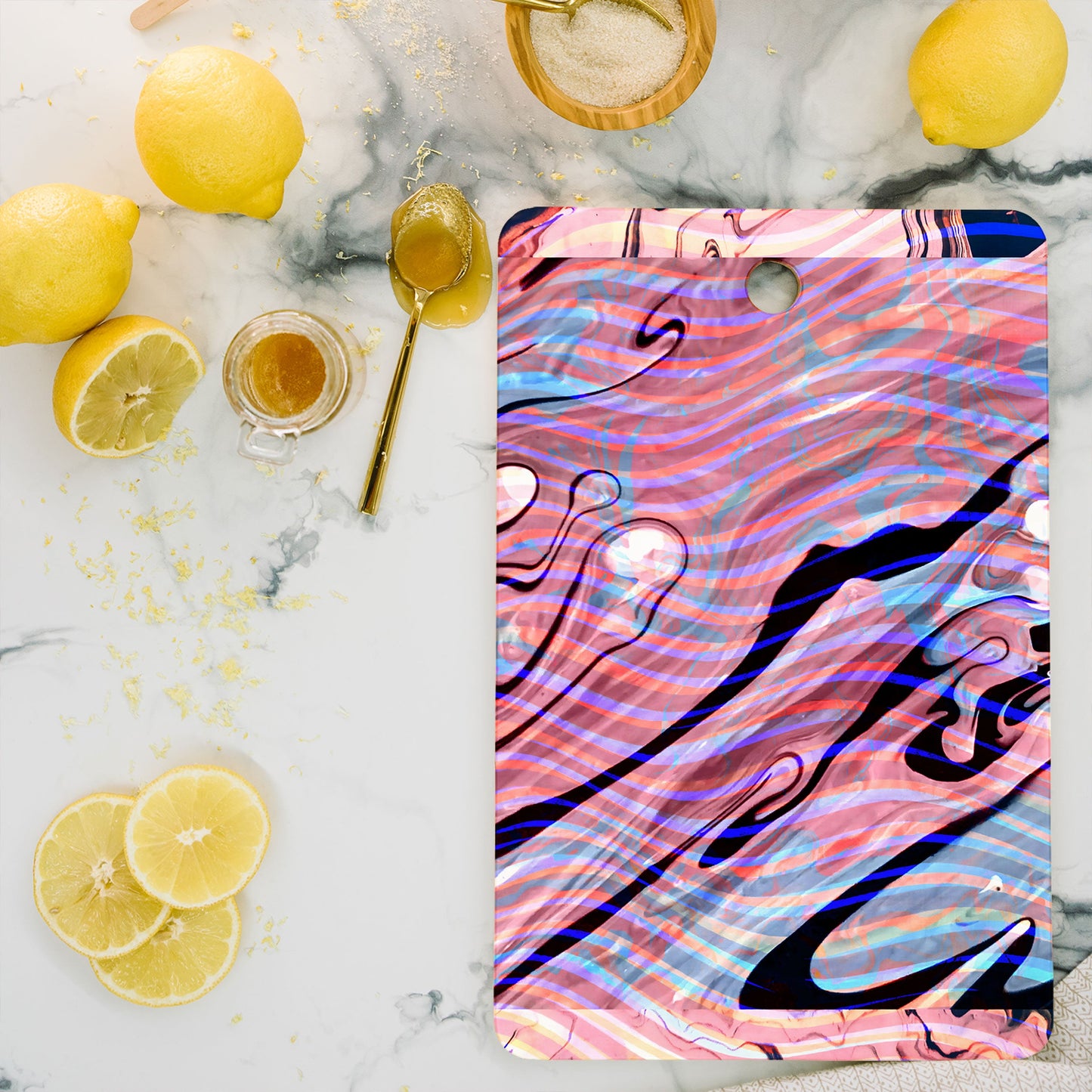 83 Oranges Focus Abstract Marble Texture Cutting Board Rectangle