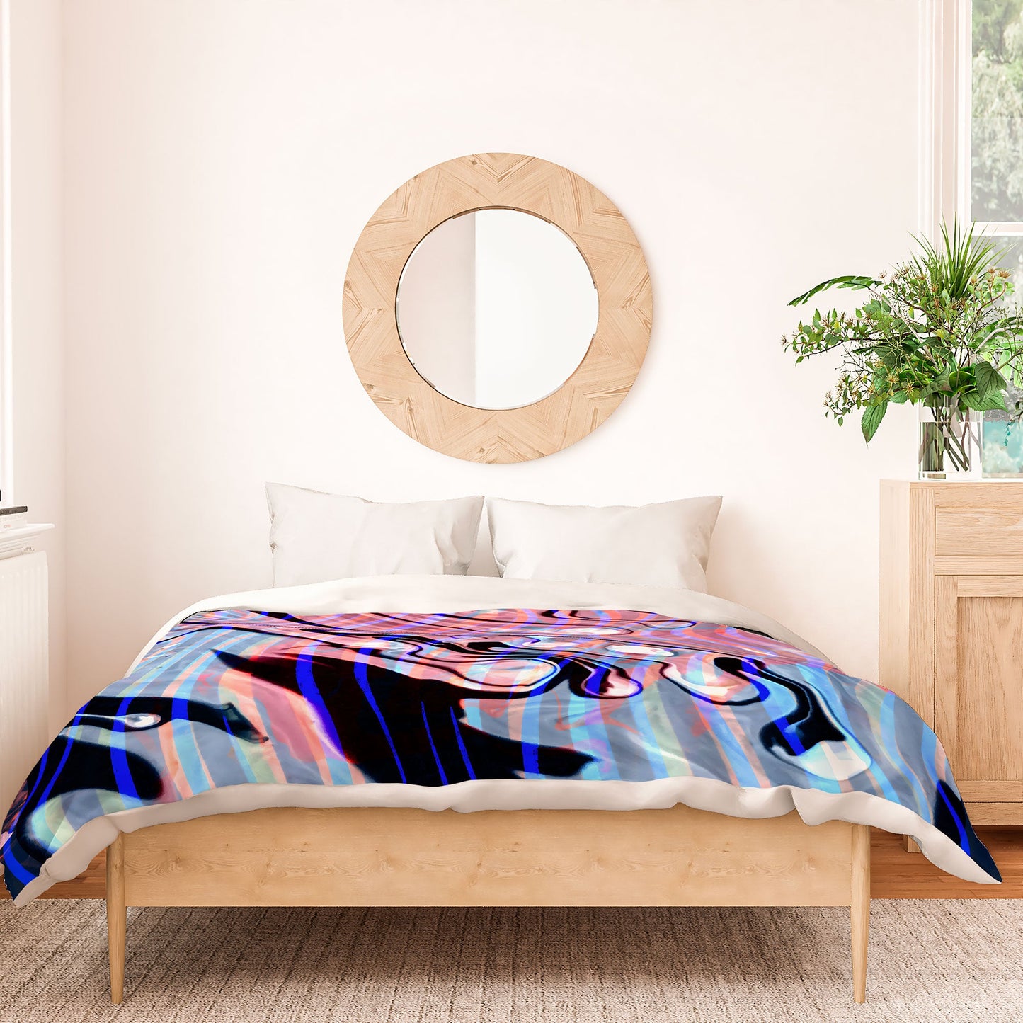 83 Oranges Focus Abstract Marble Texture Duvet Cover