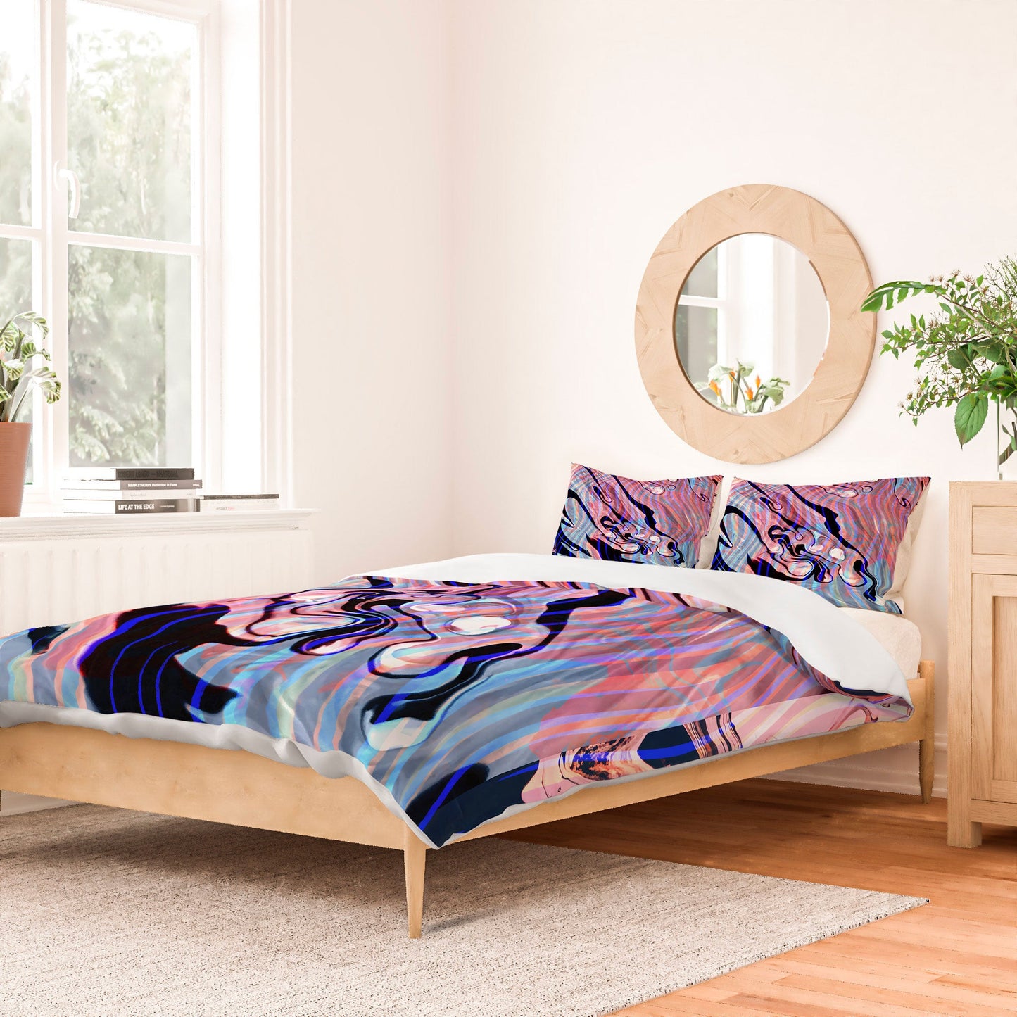 83 Oranges Focus Abstract Marble Texture Duvet Cover