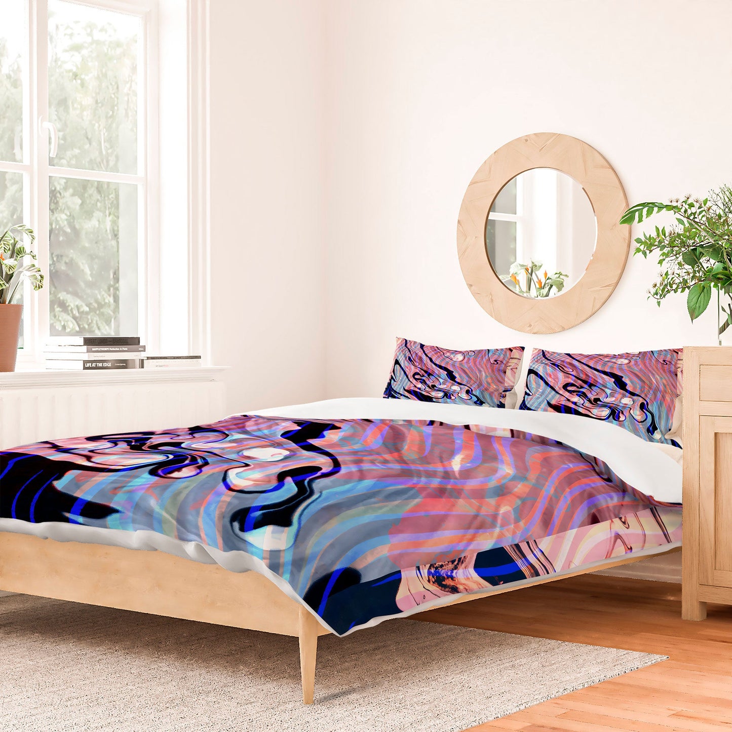 83 Oranges Focus Abstract Marble Texture Duvet Cover