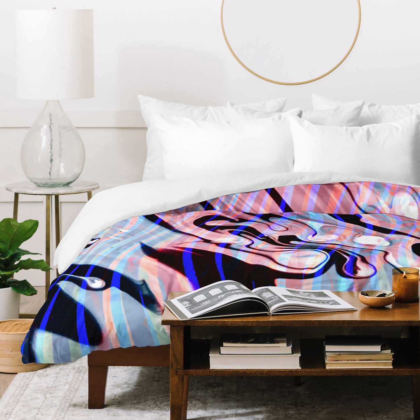 83 Oranges Focus Abstract Marble Texture Duvet Cover