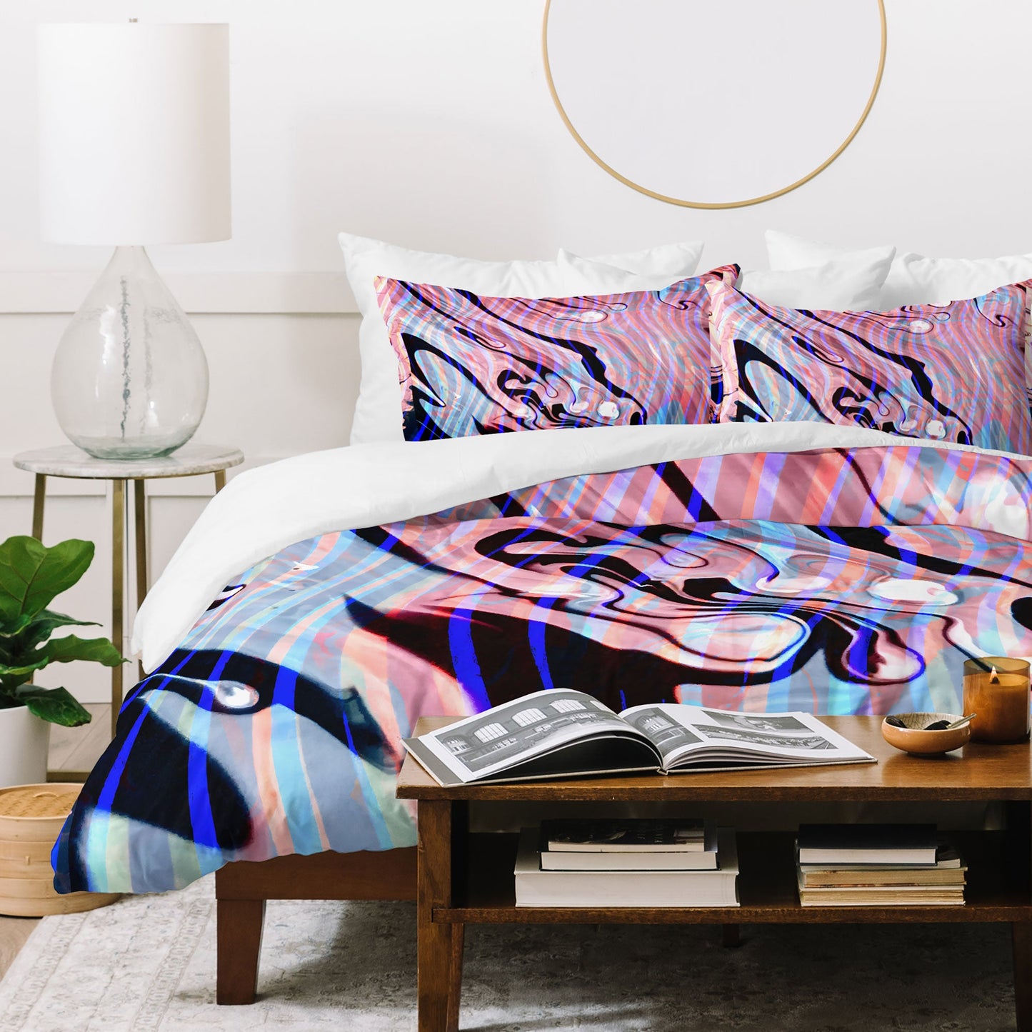 83 Oranges Focus Abstract Marble Texture Duvet Cover