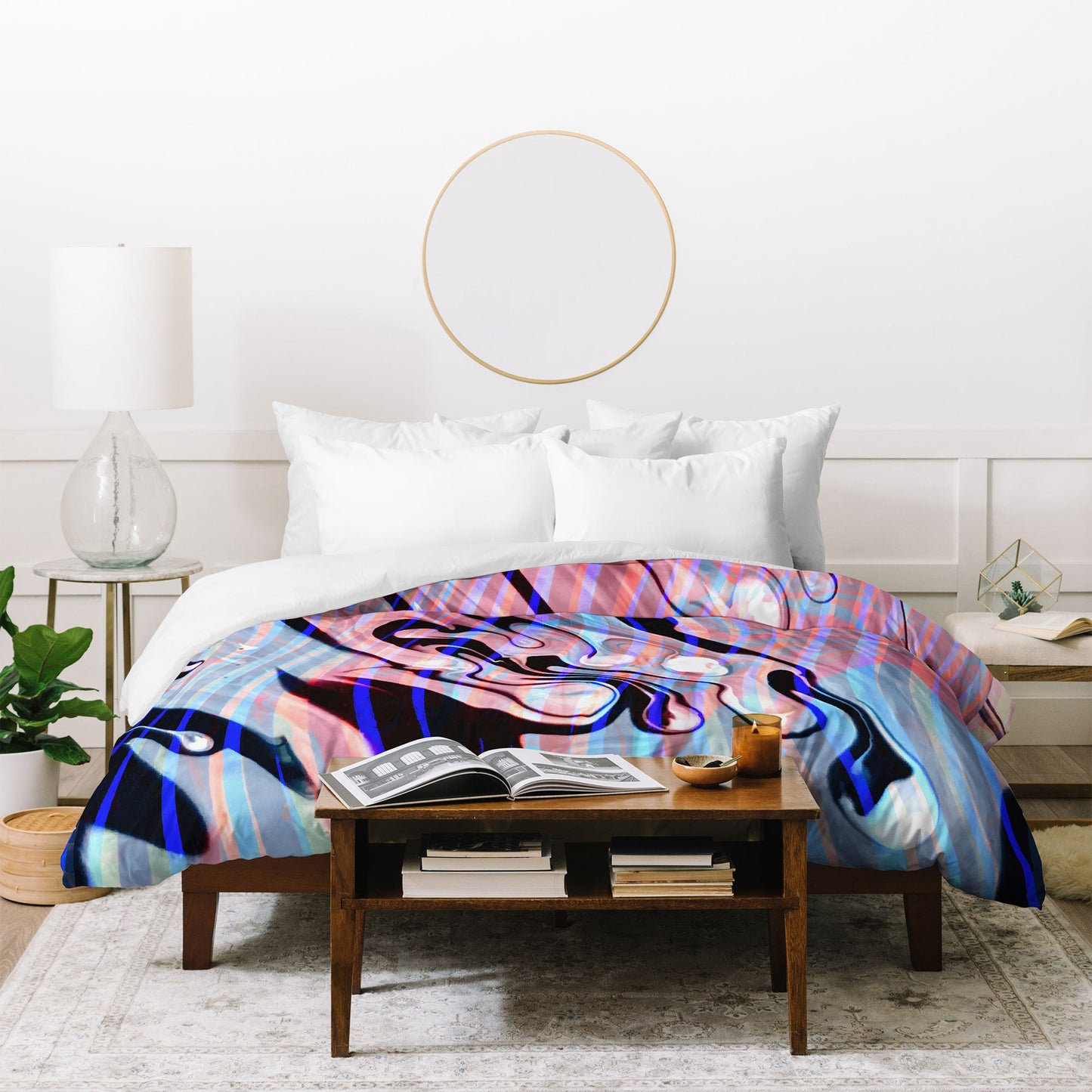 83 Oranges Focus Abstract Marble Texture Duvet Cover