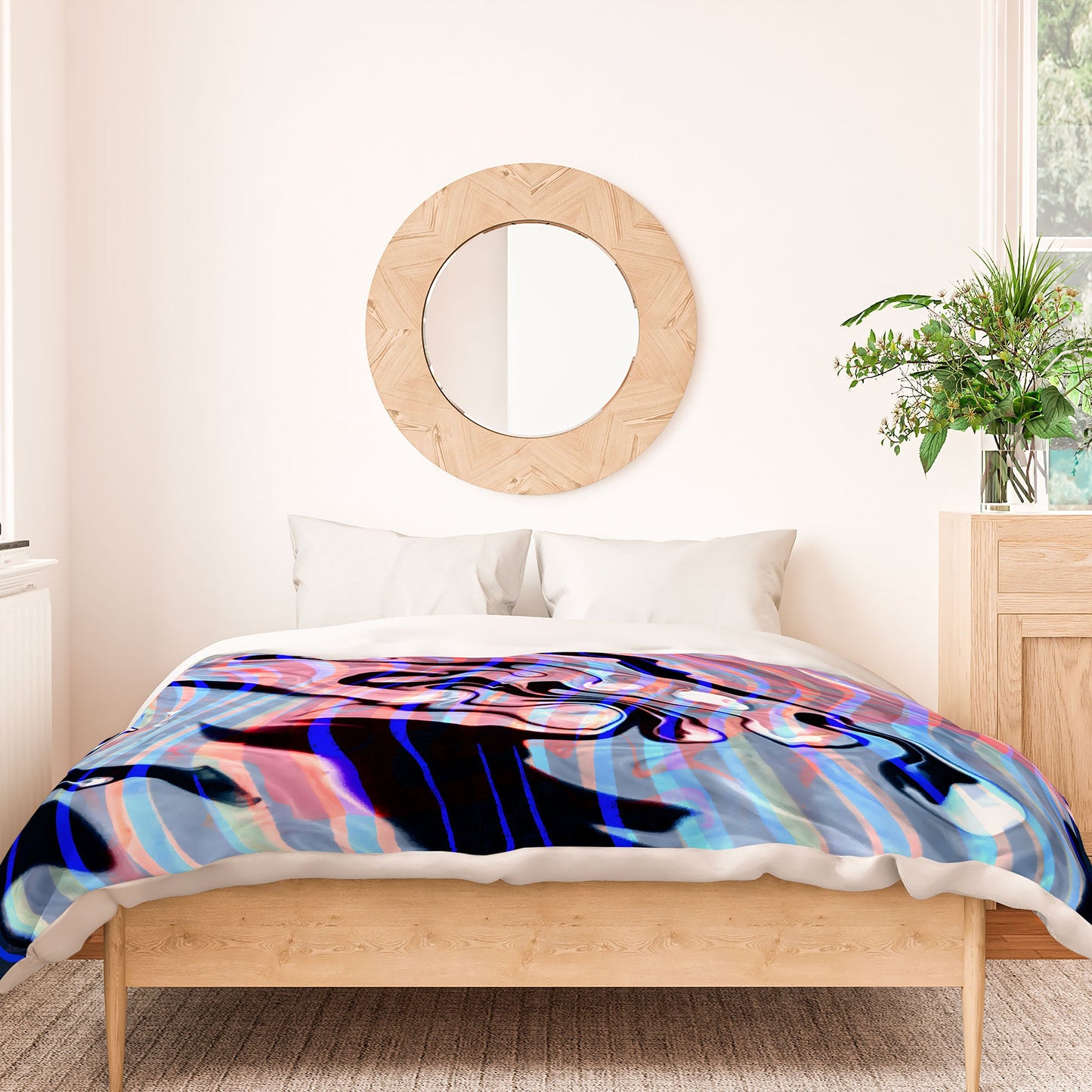83 Oranges Focus Abstract Marble Texture Duvet Cover