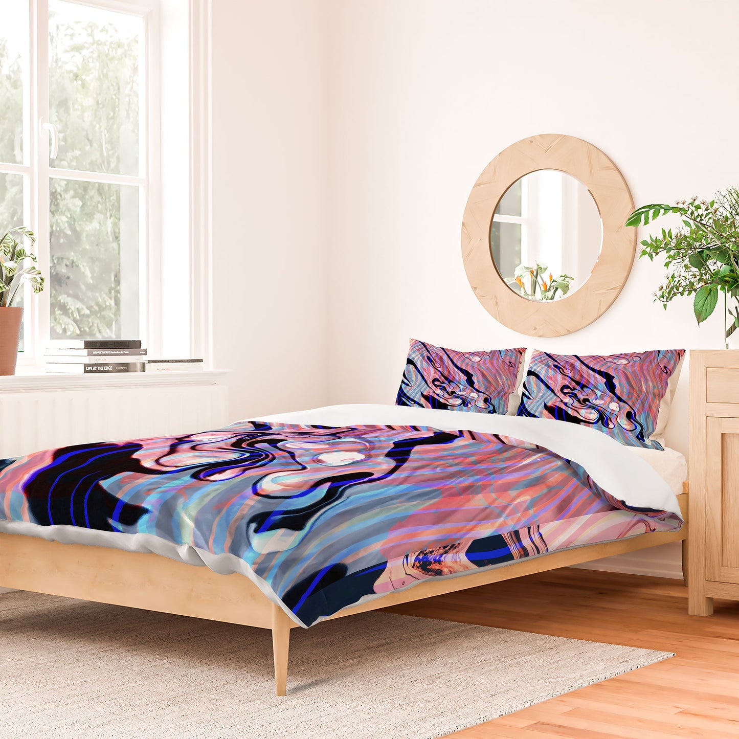 83 Oranges Focus Abstract Marble Texture Duvet Cover