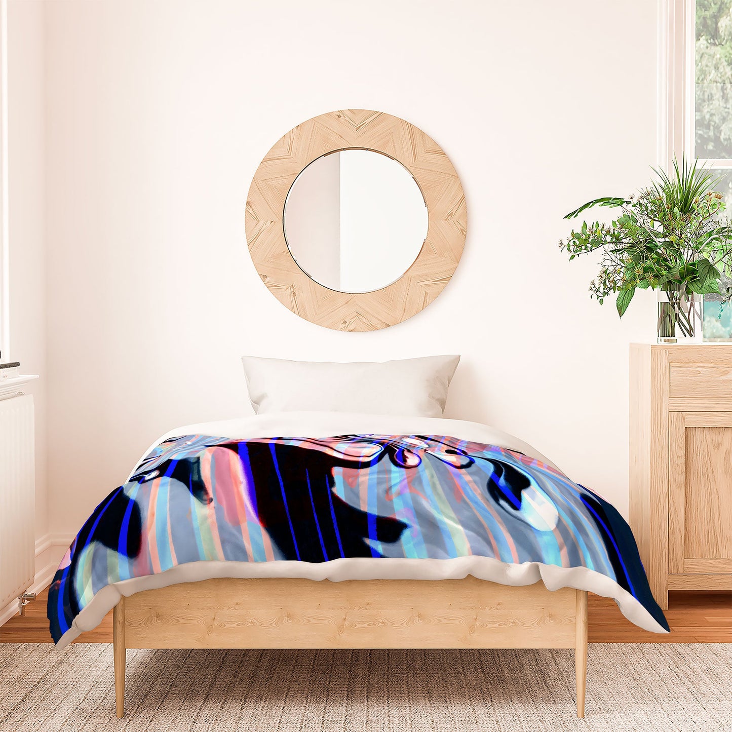 83 Oranges Focus Abstract Marble Texture Duvet Cover