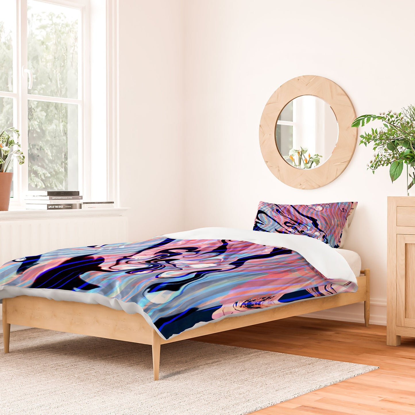 83 Oranges Focus Abstract Marble Texture Duvet Cover