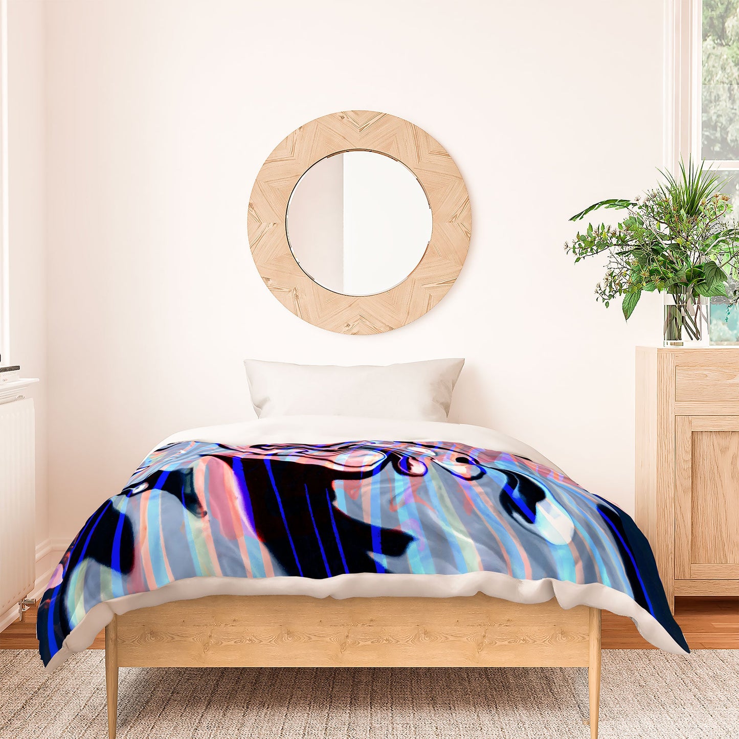 83 Oranges Focus Abstract Marble Texture Duvet Cover