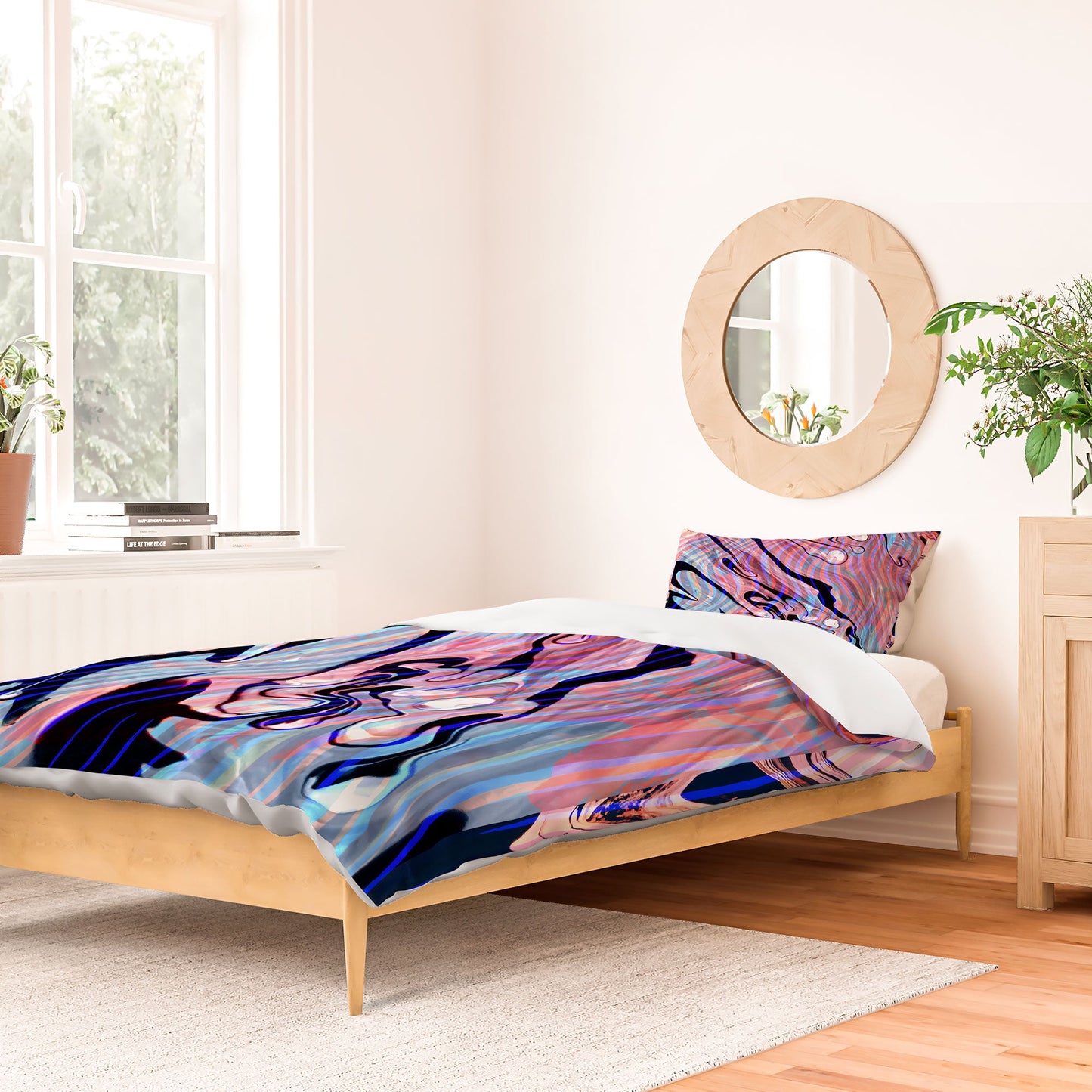 83 Oranges Focus Abstract Marble Texture Duvet Cover