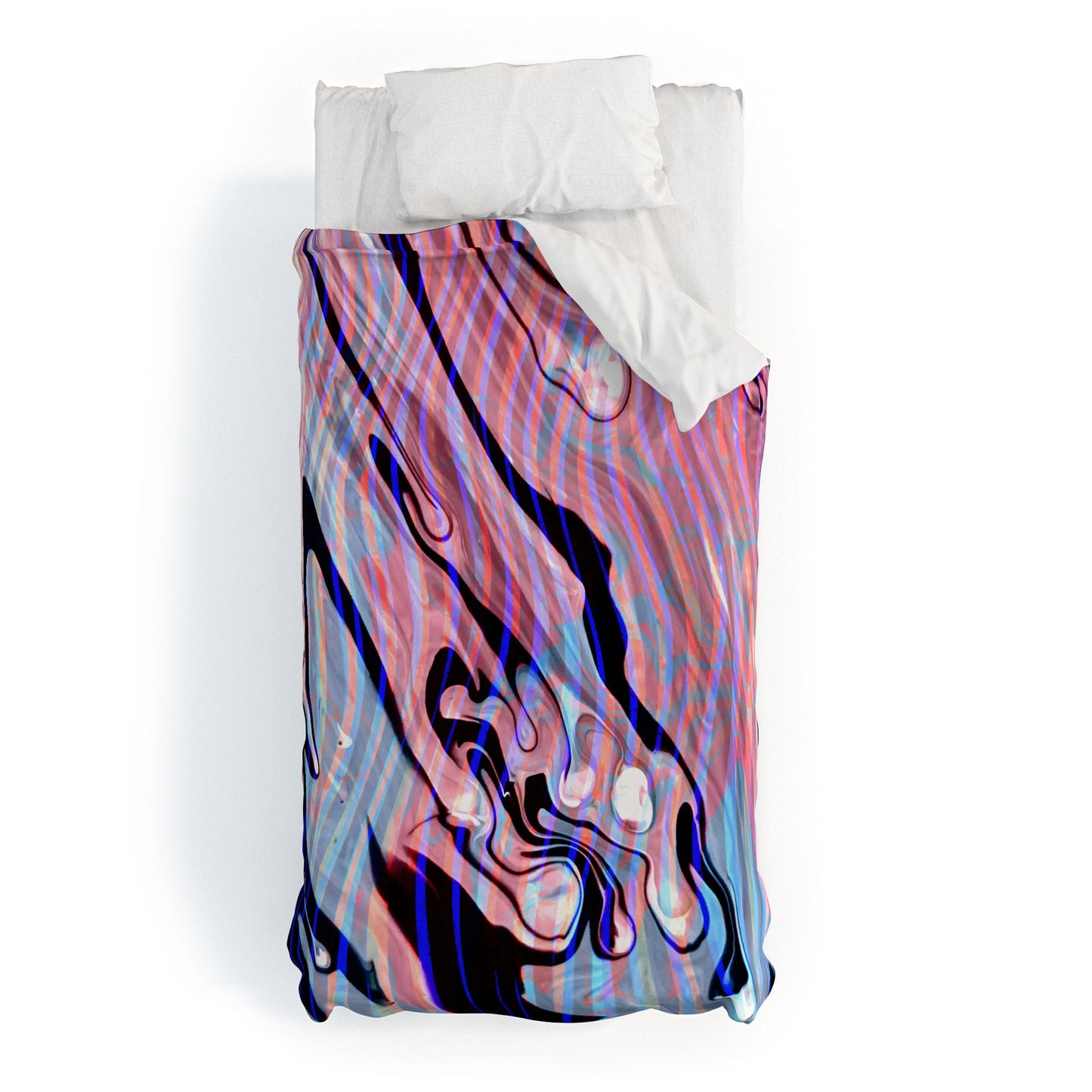 83 Oranges Focus Abstract Marble Texture Duvet Cover