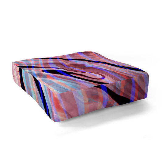 83 Oranges Focus Abstract Marble Texture Floor Pillow Square