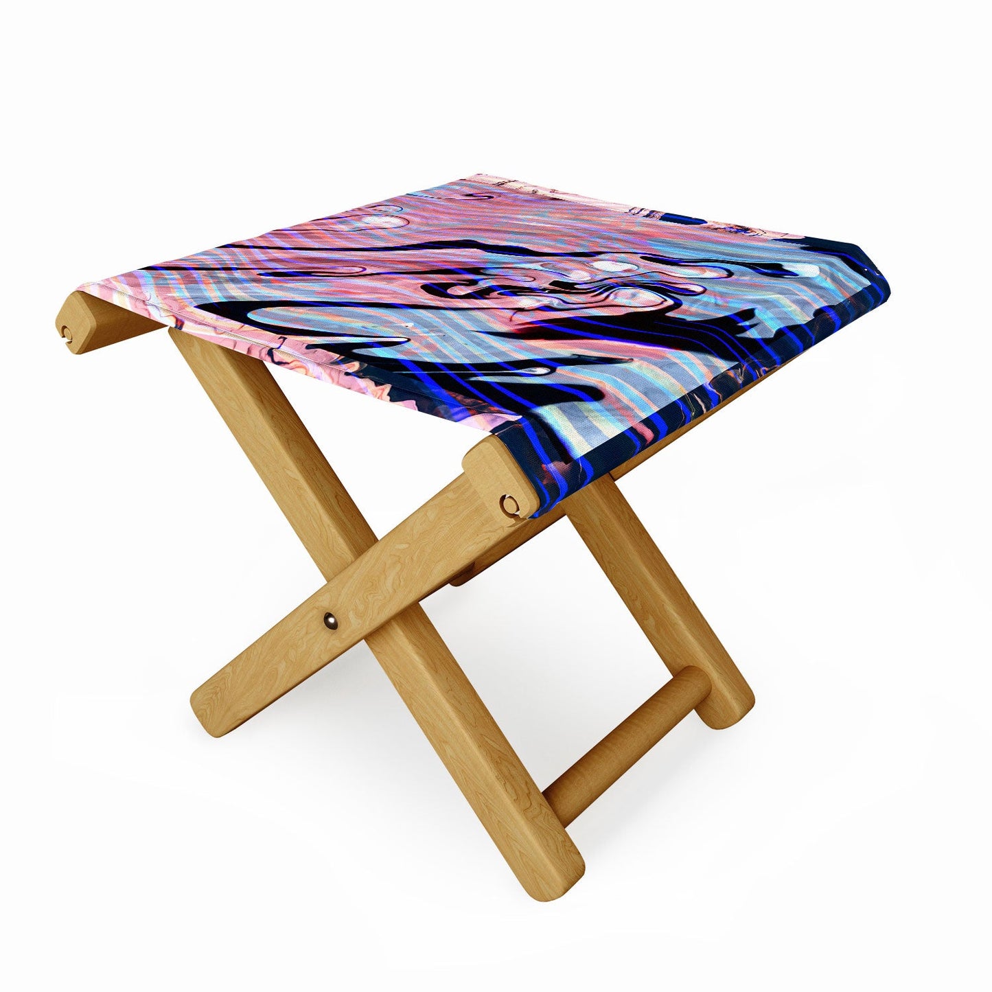 83 Oranges Focus Abstract Marble Texture Folding Stool