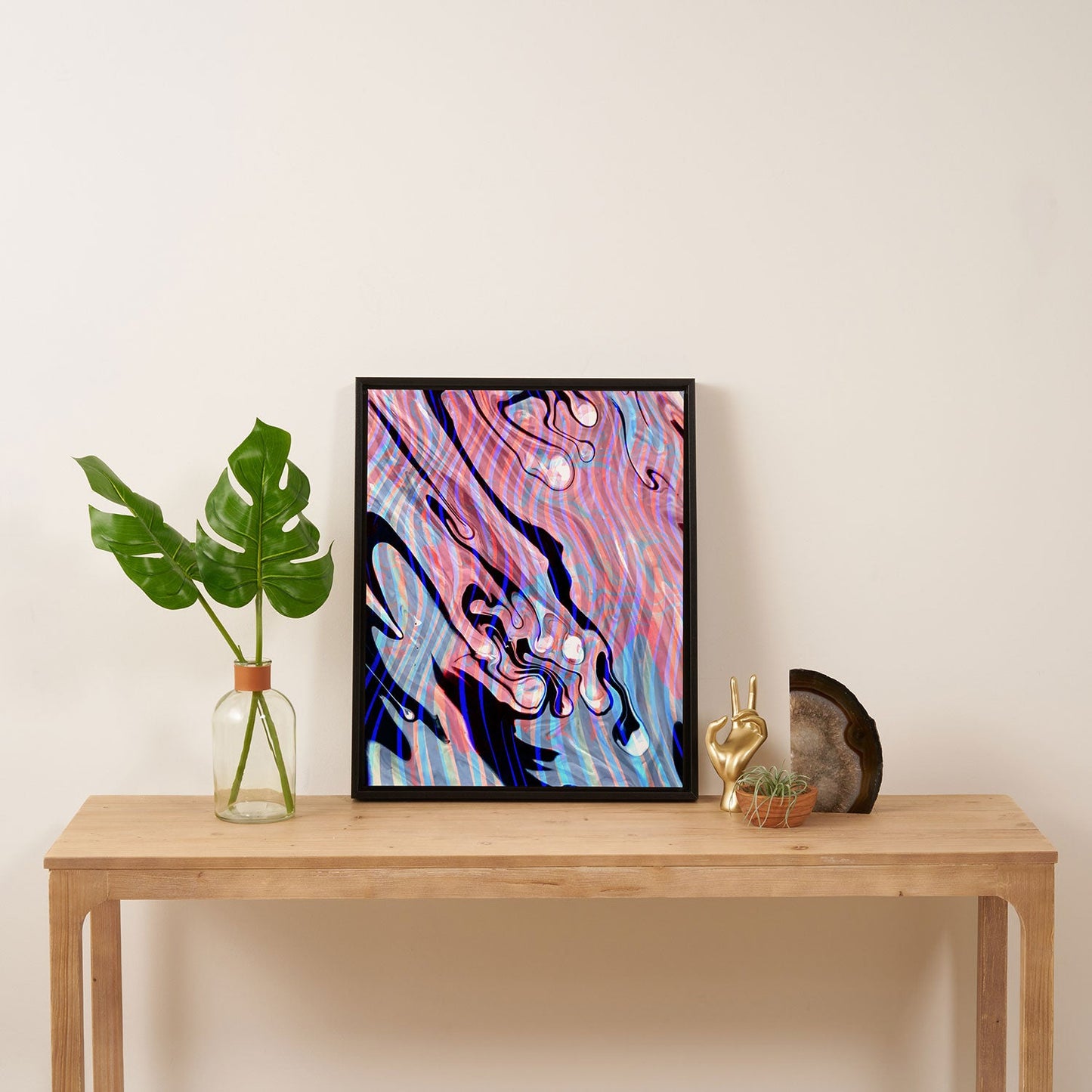 83 Oranges Focus Abstract Marble Texture Art Canvas