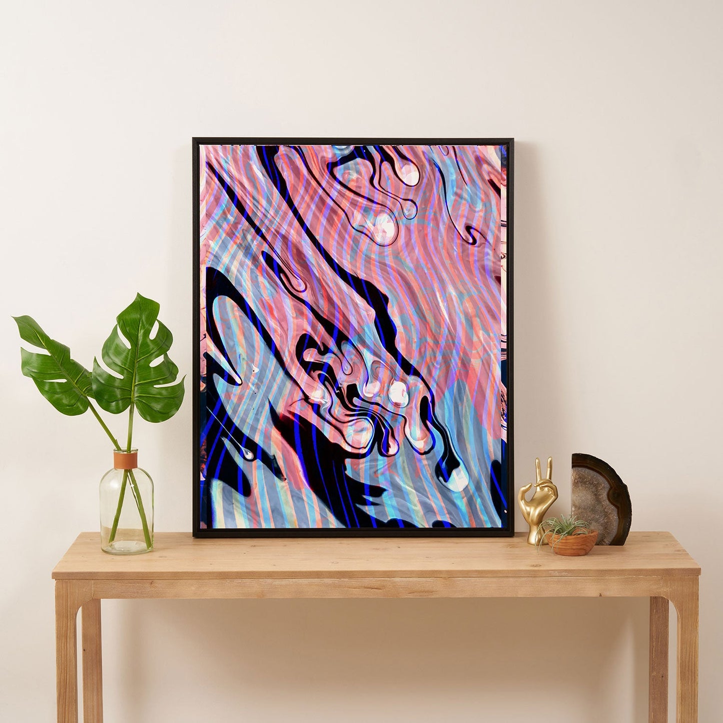 83 Oranges Focus Abstract Marble Texture Art Canvas