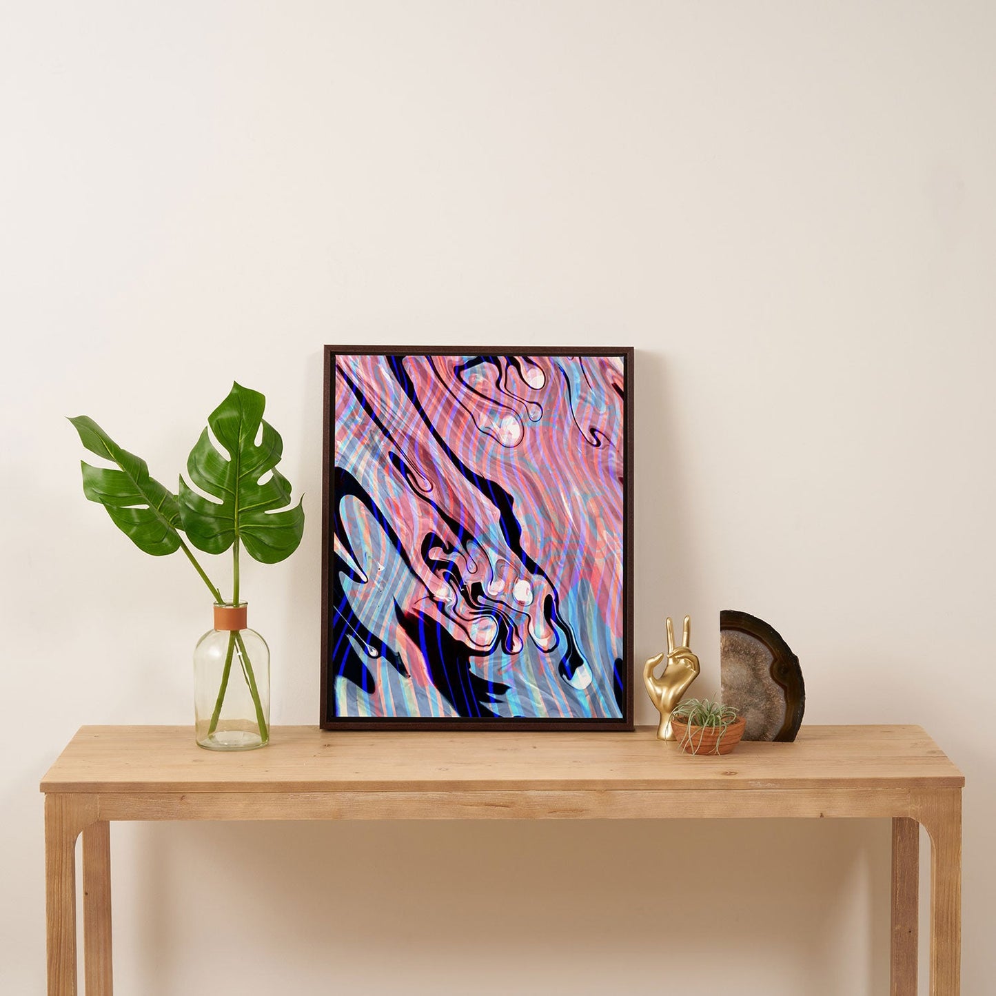 83 Oranges Focus Abstract Marble Texture Art Canvas