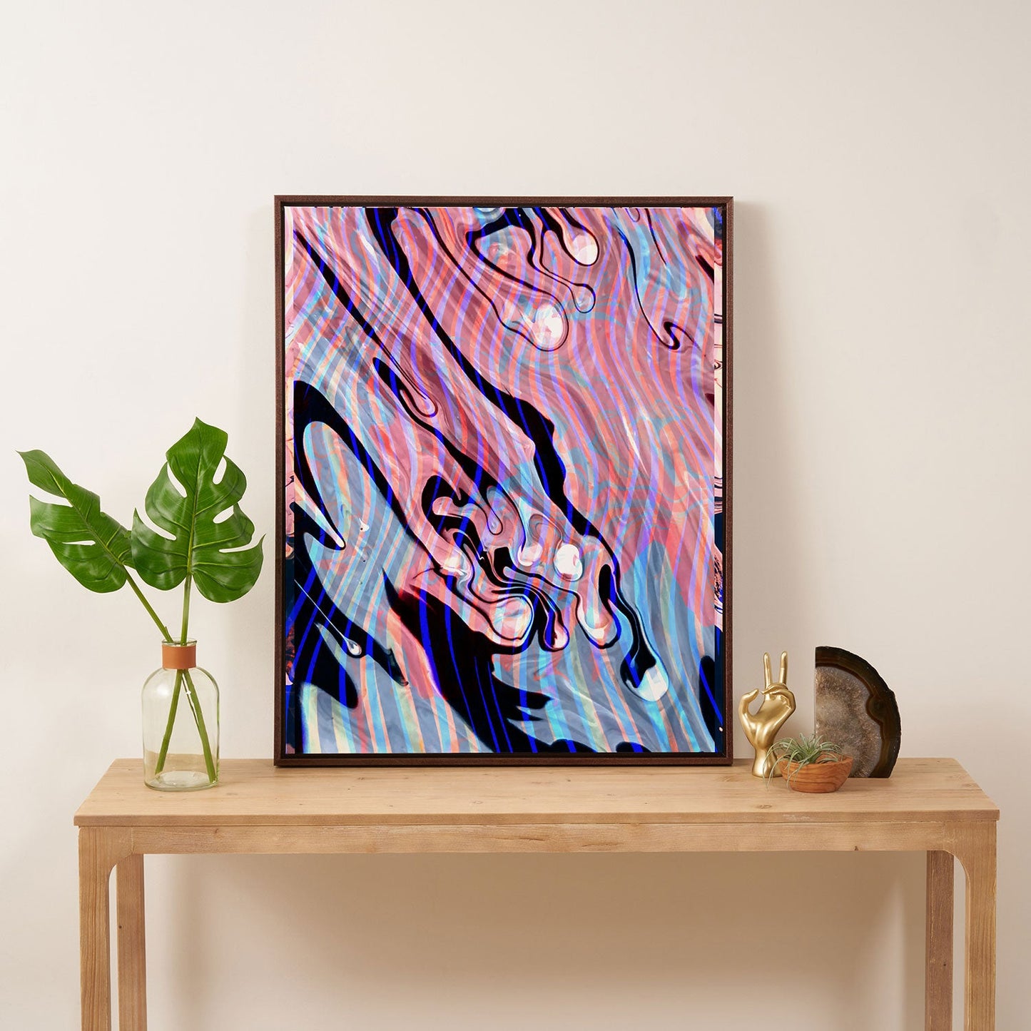 83 Oranges Focus Abstract Marble Texture Art Canvas