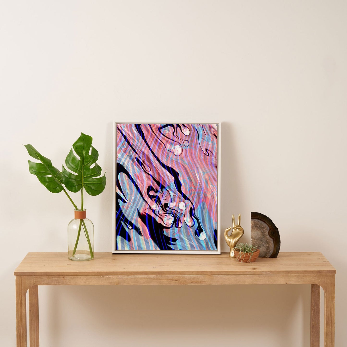 83 Oranges Focus Abstract Marble Texture Art Canvas