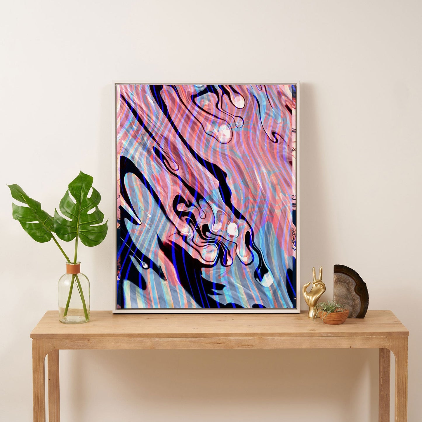 83 Oranges Focus Abstract Marble Texture Art Canvas