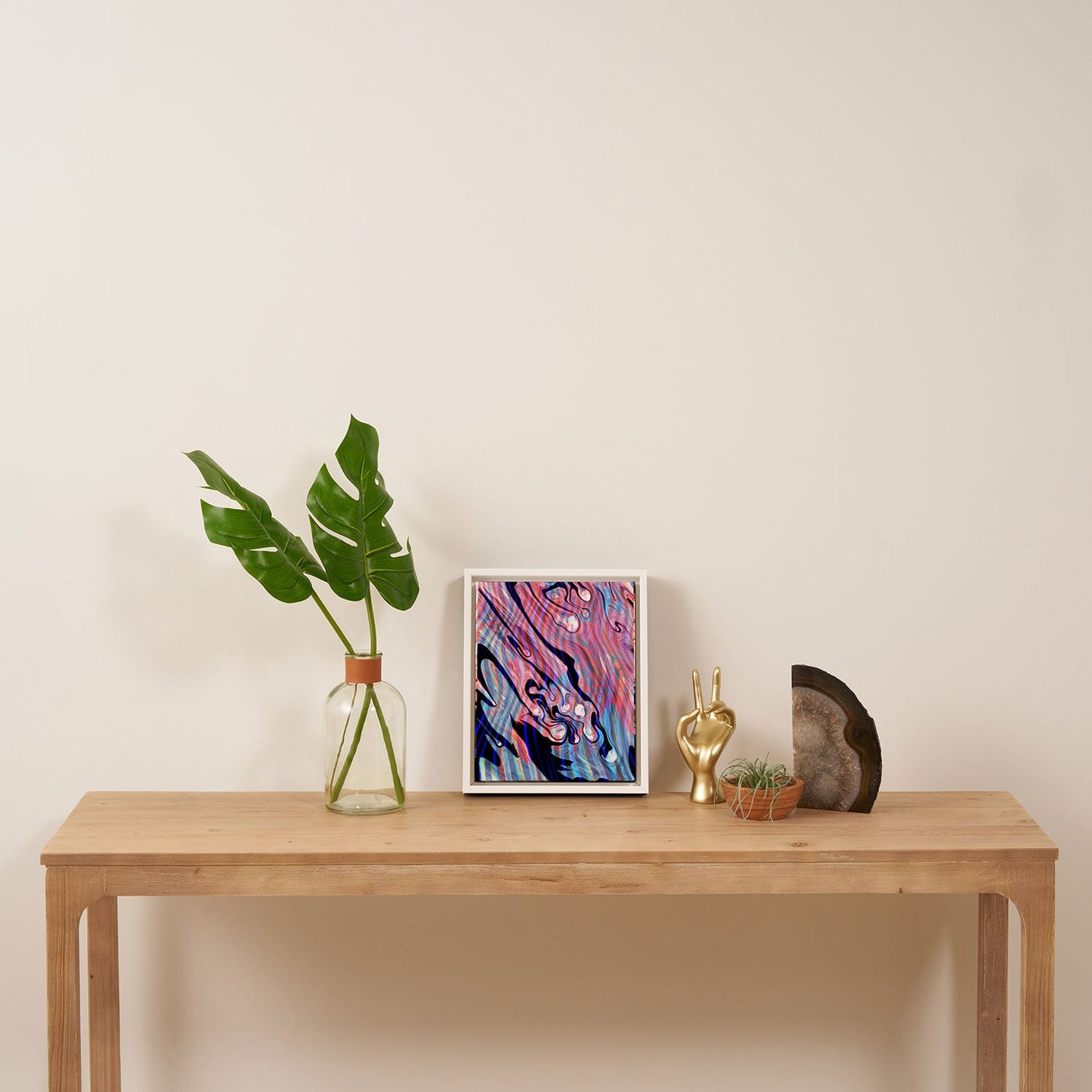 83 Oranges Focus Abstract Marble Texture Art Canvas