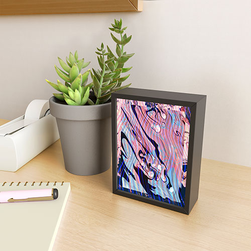 83 Oranges Focus Abstract Marble Texture Framed Mini Art Print