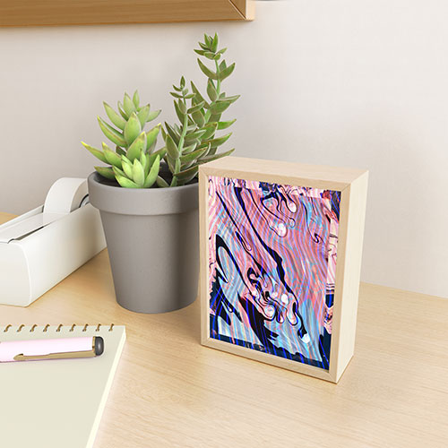 83 Oranges Focus Abstract Marble Texture Framed Mini Art Print