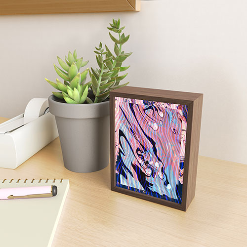 83 Oranges Focus Abstract Marble Texture Framed Mini Art Print