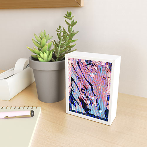 83 Oranges Focus Abstract Marble Texture Framed Mini Art Print