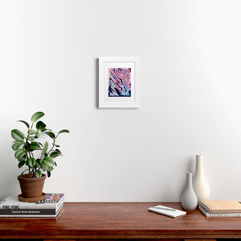 83 Oranges Focus Abstract Marble Texture Framed Art Print