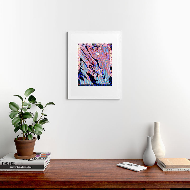 83 Oranges Focus Abstract Marble Texture Framed Art Print