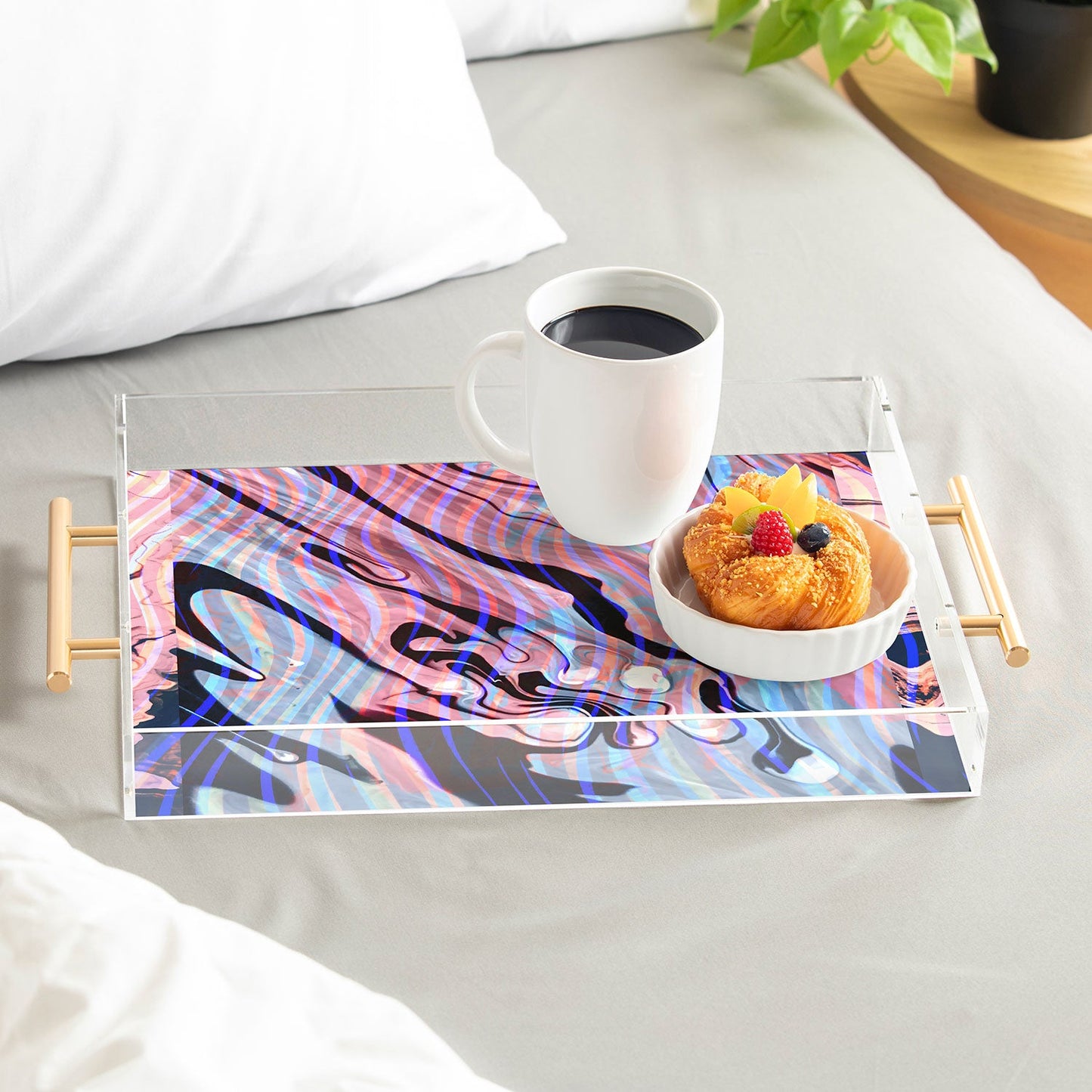 83 Oranges Focus Abstract Marble Texture Acrylic Tray